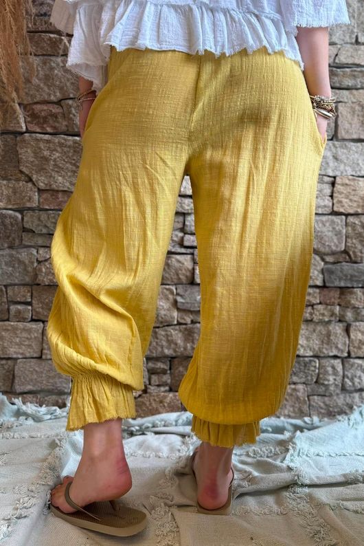 Sundaze Cheesecloth Bloomer Pant Soft Ochre
